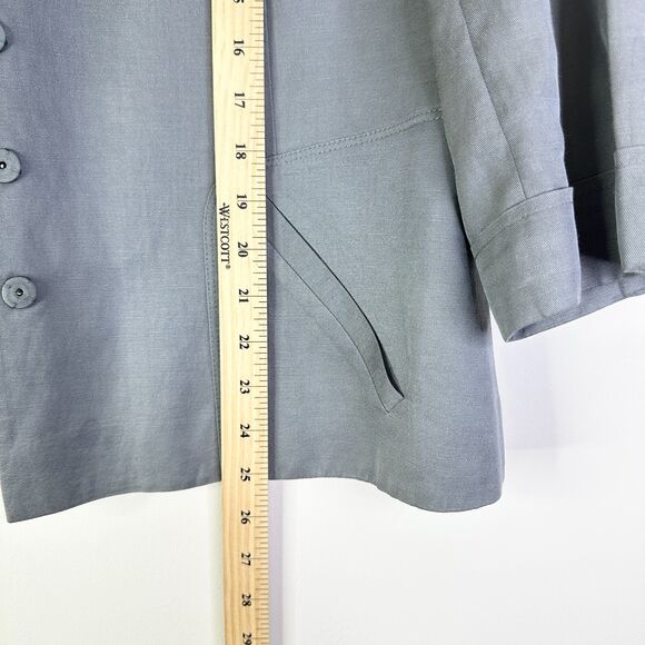 Classiques Entier Blazer Women XL Gray 3/4 Slv Cropped Trench CE Nordstrom - Picture 7 of 8